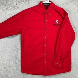 Ohio State Buckeyes Dress Shirt Mens Medium 15-15.5 Red Button Up Jonathan Corey